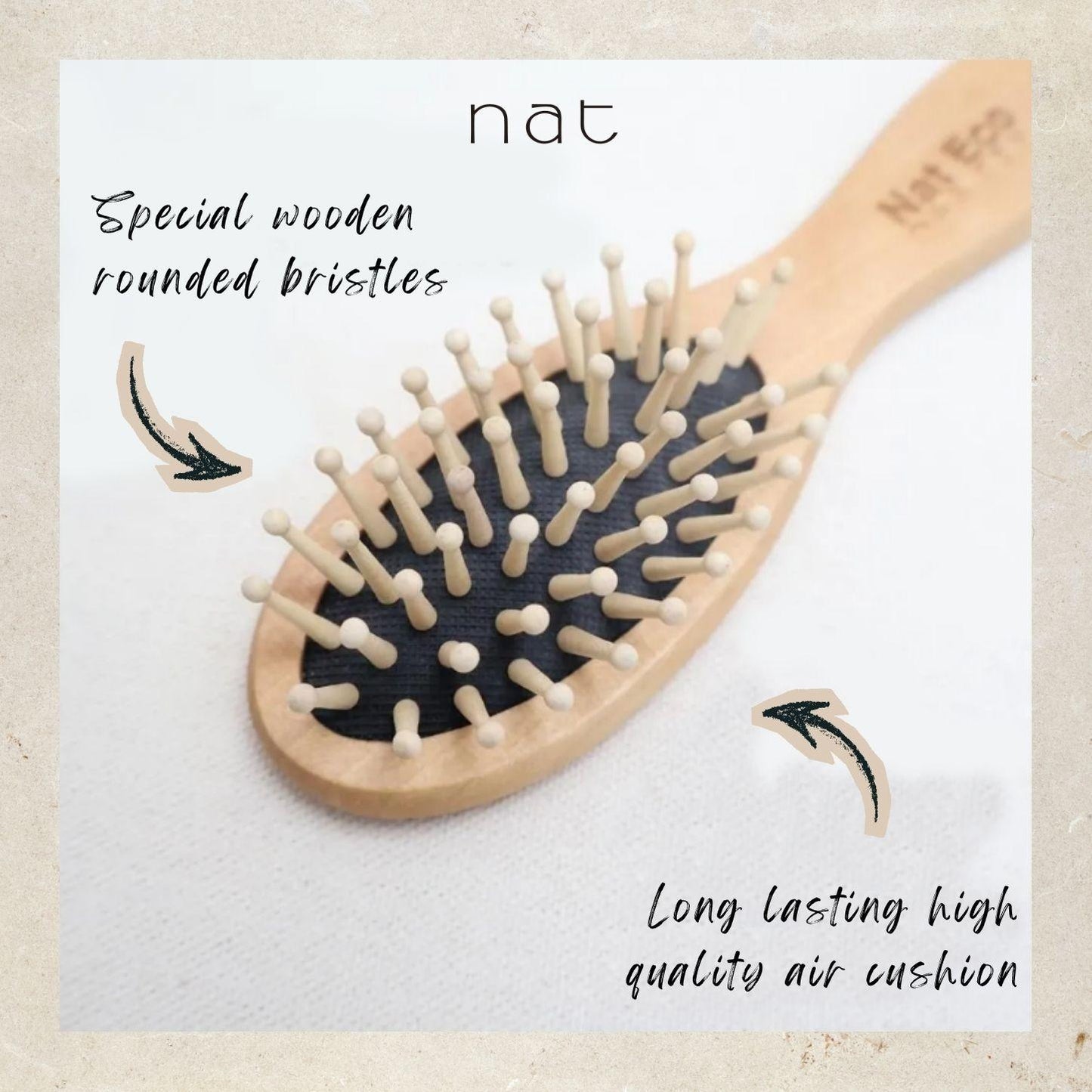 NAT Natural Bamboo Wood High Quality Wooden Comb Paddle Brush Hair Accessories - BW7