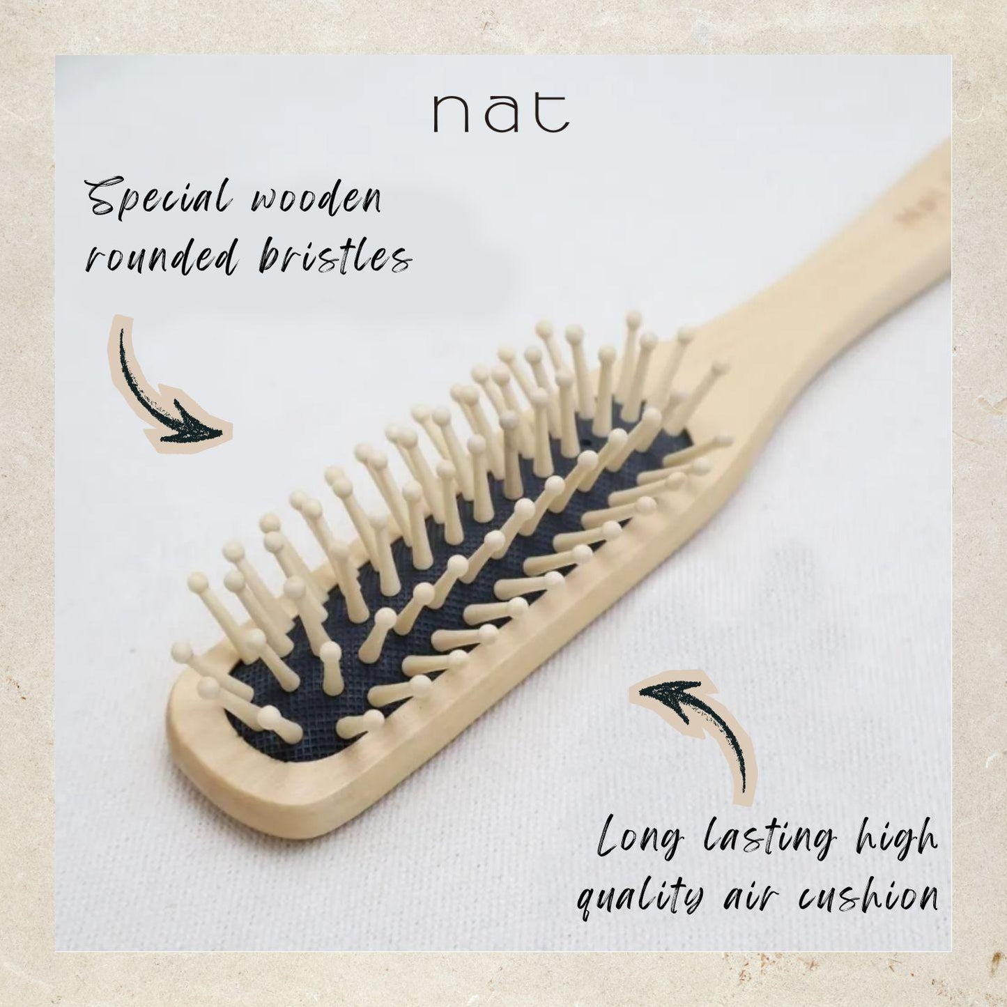 NAT Natural Bamboo Wood High Quality Wooden Comb Paddle Brush Hair Accessories - BW1
