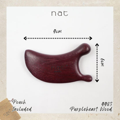 NAT Natural Care Purpleheart Wood Wooden Massage Anti-Static Gua Sha Comb - 9983