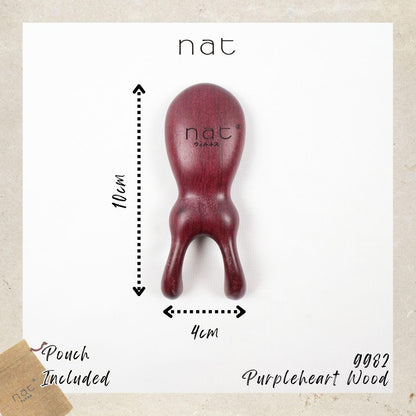 NAT Comfort Natural Purpleheart Wood Wooden Massage Anti-Static Gua Sha Comb - 9982