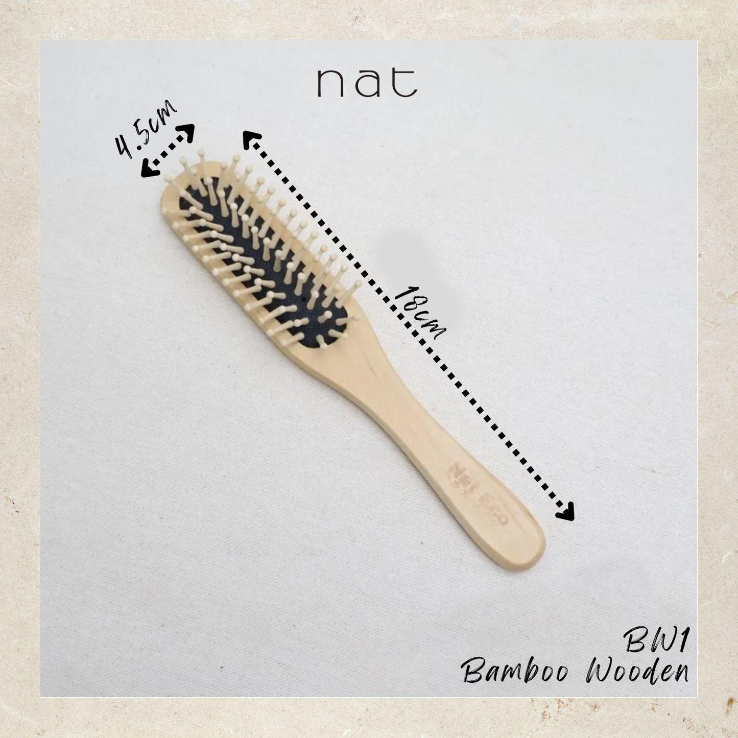 NAT Natural Bamboo Wood High Quality Wooden Comb Paddle Brush Hair Accessories - BW1