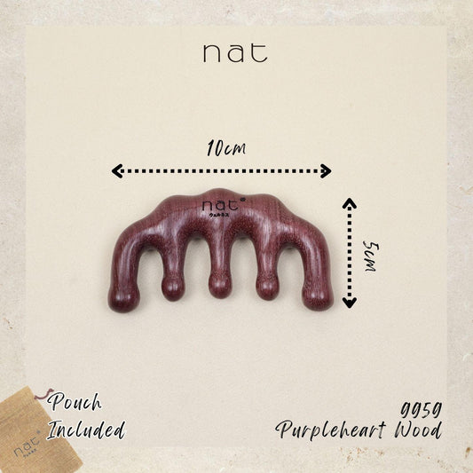 NAT Natural Purpleheart Hardwood Wooden Anti-Static Wood Prime Styling Comb - 9959