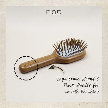NAT PREMIUM High Quality Green Sandalwood Non-Static Non-Toxic No Coloring Mini Hair Brush Hair Accessories - BW80