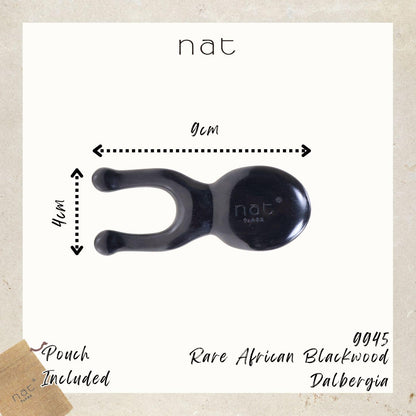 NAT Natural Precious African Blackwood Dalbergia Wood Wooden Comfort Massage Anti-Static Eye & Nose Gua Sha - 9945