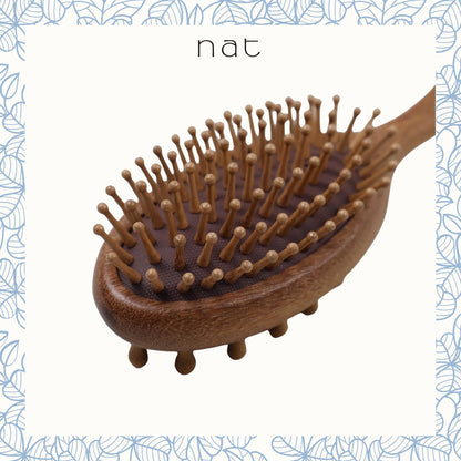 NAT Natural Massaging Massage Red Sandalwood Paddle Brush [BW83]