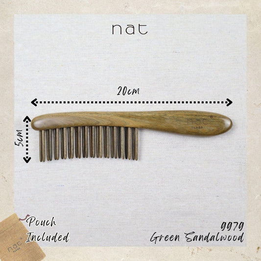 NAT Natural Classic Green Sandalwood Hair Luxe Detangle Brush - 9979