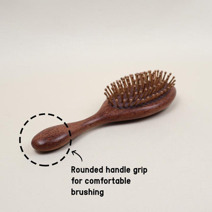 NAT High Quality Red Sandalwood Non-Static Non-Toxic No Coloring Oval Hair Brush Hair Accessories - BW82