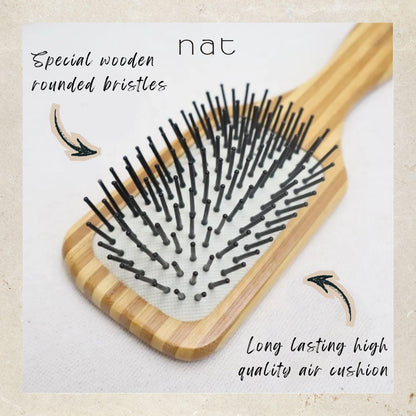 NAT Natural Bamboo Wood High Quality Wooden Comb Paddle Brush Hair Accessories - BW16