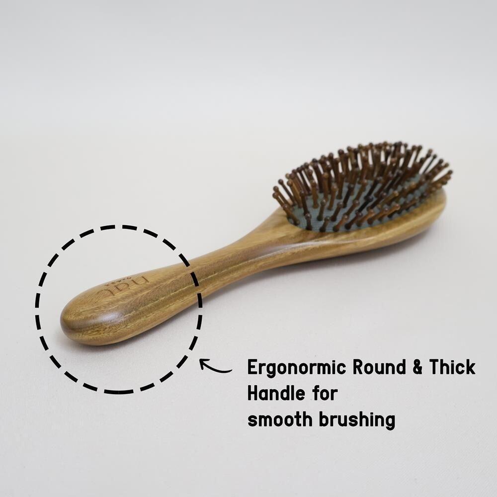NAT PREMIUM High Quality Green Sandalwood Non-Static Non-Toxic No Coloring Hair Brush Hair Accessories - BW99