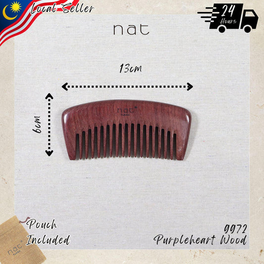 NAT Natural Purpleheart Wood Relax Scalp Massage Comb - 9972