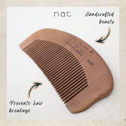 NAT Natural Machilus Nanmu Anti Static Wooden Gentle Scalp Care Comb - 9628