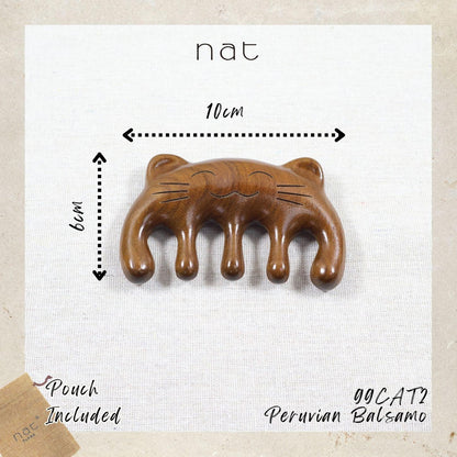 NAT Cat Style Peruvian Balsamo Head Massage Anti-Static Comb for Gua Sha and Massaging - 99CAT2
