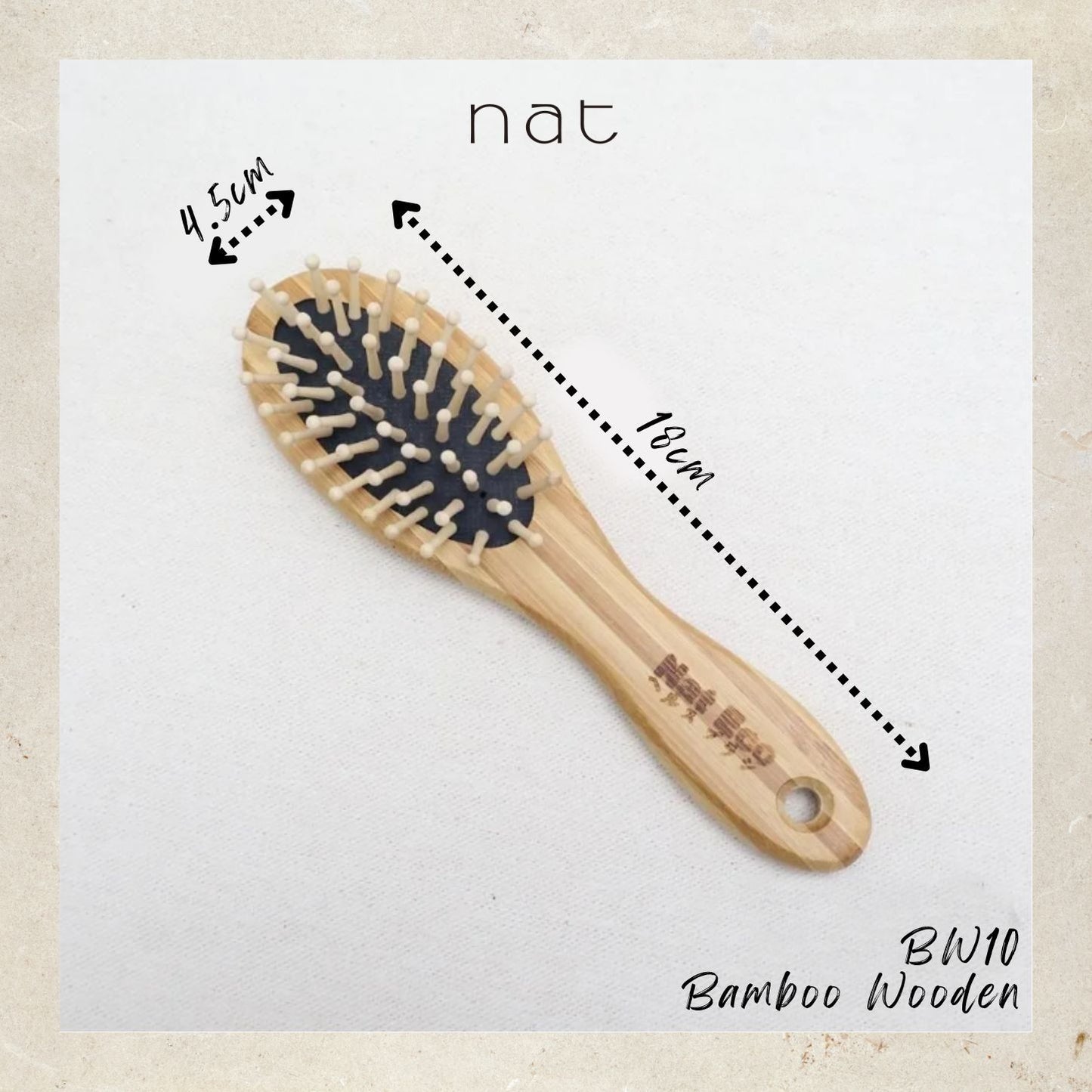 NAT Natural Wood & Bamboo Anti-Static Non-Toxic Hair Scalp Massaging Brushes