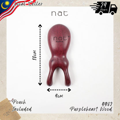 NAT Comfort Natural Purpleheart Wood Wooden Massage Anti-Static Gua Sha Comb - 9982