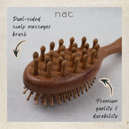 NAT Natural Massaging Massage Red Sandalwood Paddle Luxe Root Care Comb - BW83