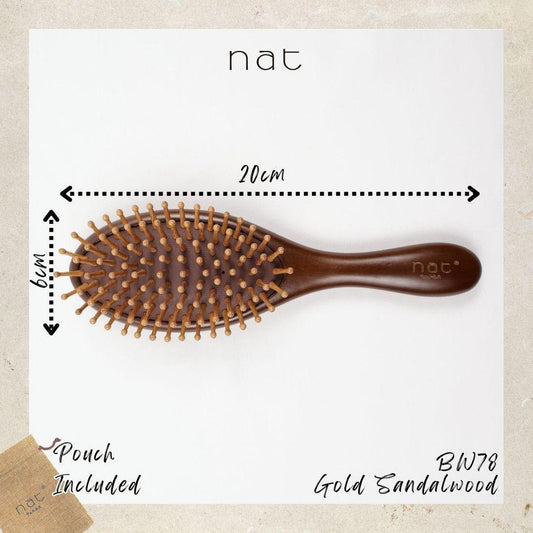 NAT Natural Dual Massaging Massage Red Sandalwood Brush Hair Accessories - BW78