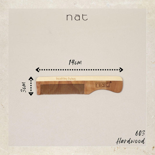 NAT Natural Gentle High Quality Light & Portable Anti-Static Wooden Comb - 603