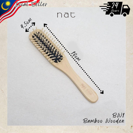 NAT Natural Bamboo Wood High Quality Wooden Comb Paddle Brush Hair Accessories - BW1