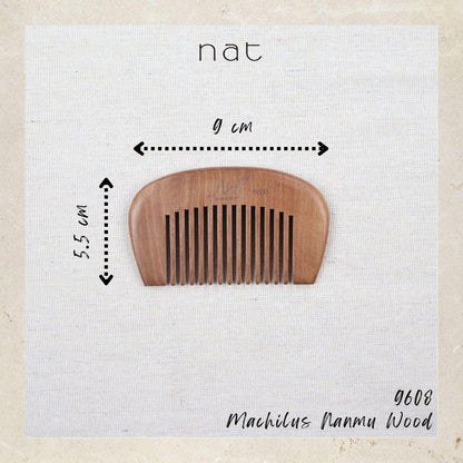 NAT Natural Small Machilus Nanmu Anti Static Wooden Care Comb - 9608