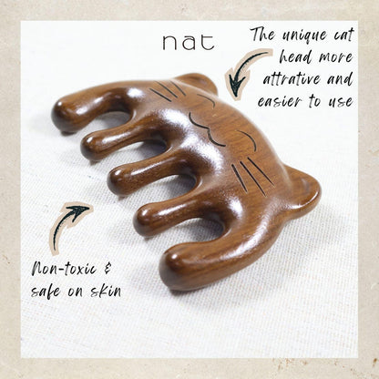 NAT Cat Style Peruvian Balsamo Head Massage Anti-Static Comb for Gua Sha and Massaging - 99CAT2