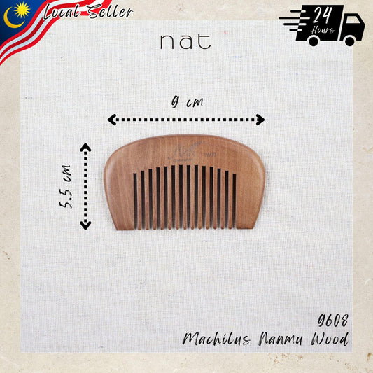 NAT Natural Small Machilus Nanmu Anti Static Wooden Care Comb - 9608