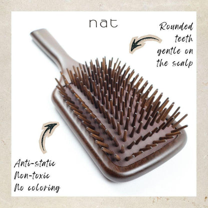 NAT Natural Luxury Ebony Wood for Gentle Detangling Hair Brush Hair Accessories - BW87