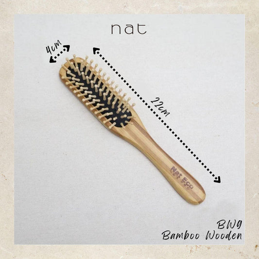NAT Natural Bamboo Wood High Quality Wooden Comb Paddle Brush Hair Accesories - BW9