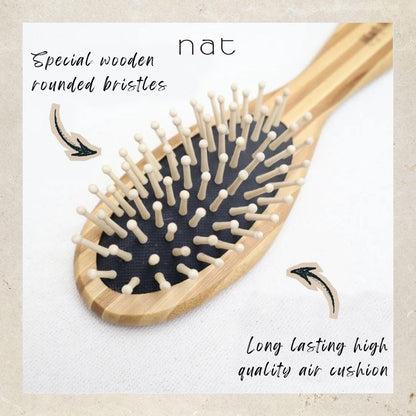 NAT Natural Bamboo Wood High Quality Wooden Comb Paddle Brush Hair Accessories - BW8