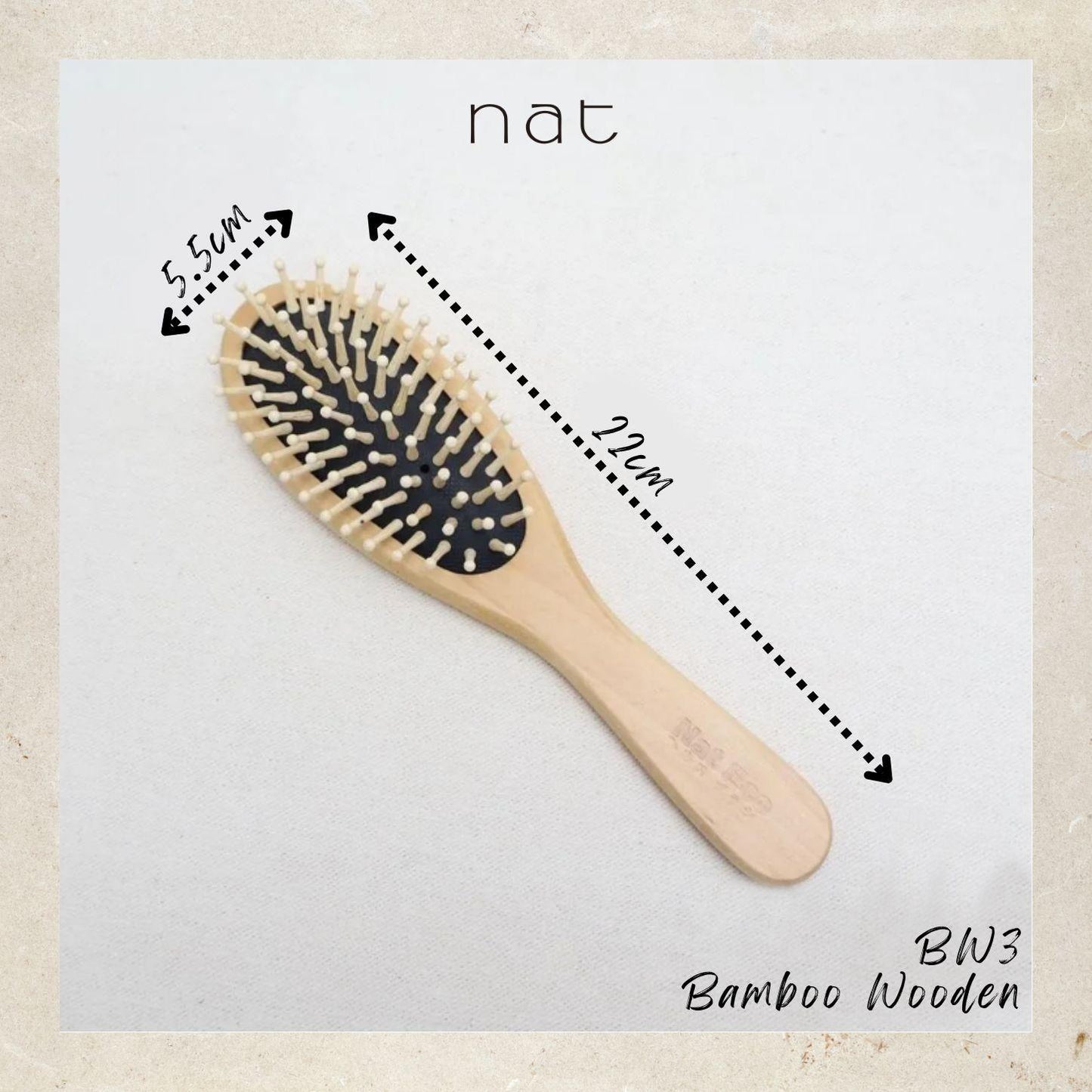NAT Natural Wood High Quality Wooden Comb Paddle Brush Hir Accessories - BW3