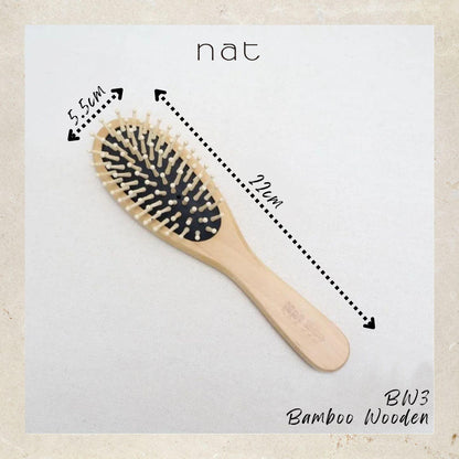 NAT Natural Wood High Quality Wooden Comb Paddle Brush Hir Accessories - BW3