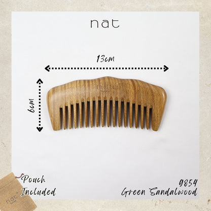 NAT Assorted Natural Green Sandalwood Anti-Static Non-Toxic Non-Coloring Combs