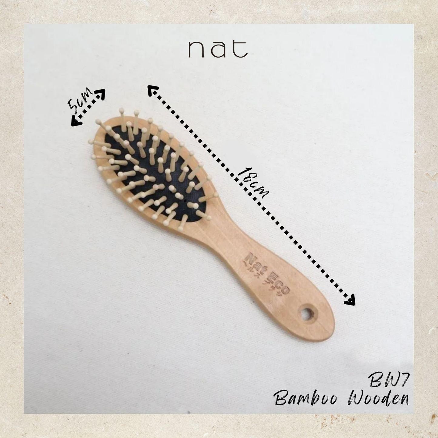 NAT Natural Bamboo Wood High Quality Wooden Comb Paddle Brush Hair Accessories - BW7