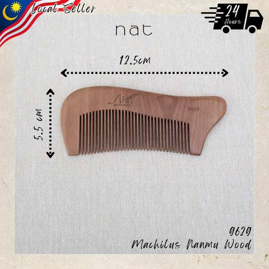 NAT Natural Machilus Nanmu Anti Static Wooden SootheComb - 9629