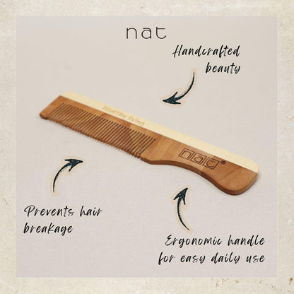 NAT Natural Gentle High Quality Light & Portable Anti-Static Wooden Comb - 603