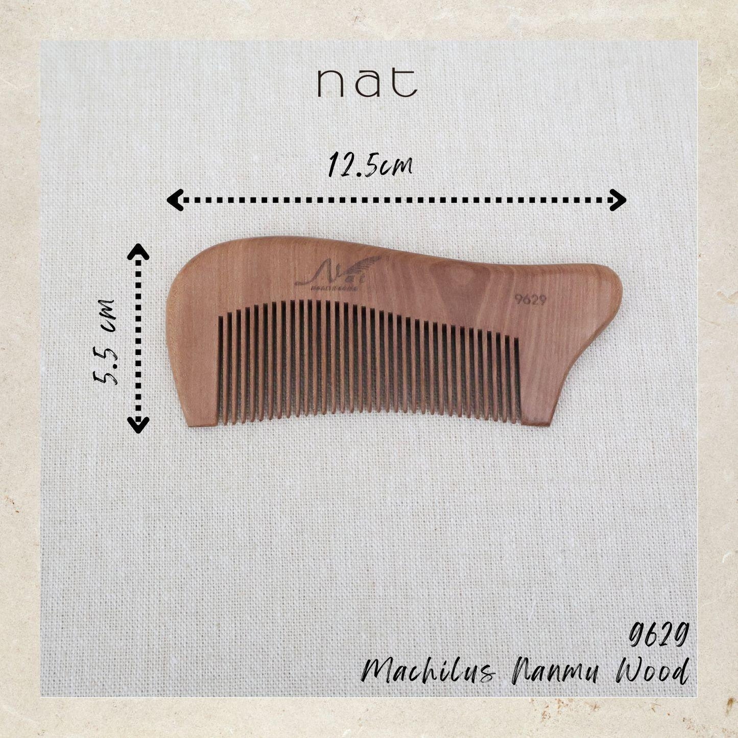 NAT Natural Machilus Nanmu Anti Static Wooden SootheComb - 9629