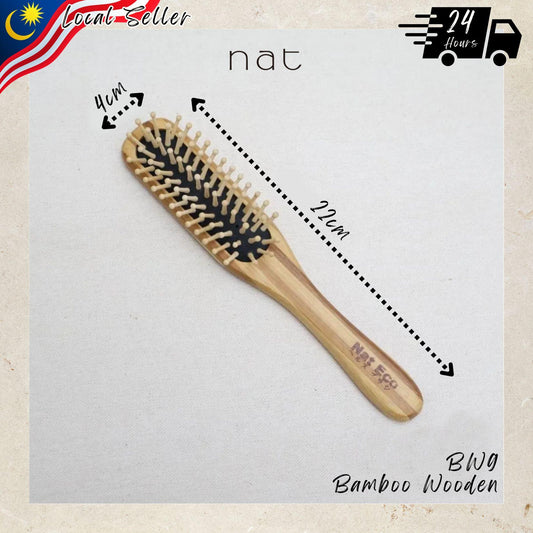 NAT Natural Bamboo Wood High Quality Wooden Comb Paddle Brush Hair Accesories - BW9