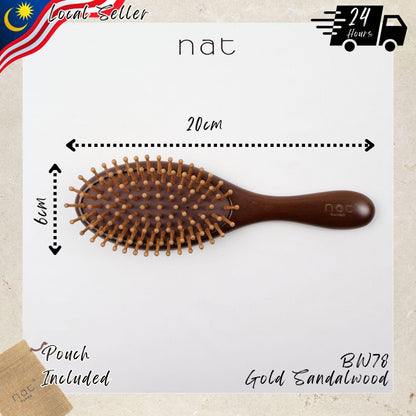 NAT Natural Dual Massaging Massage Red Sandalwood Brush Hair Accessories - BW78