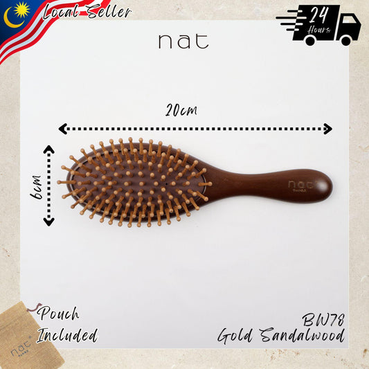 NAT Natural Dual Massaging Massage Red Sandalwood Brush Hair Accessories - BW78
