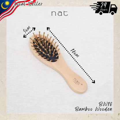 NAT Natural Portable Wood High Quality Wooden Comb Paddle Brush Hair Accessories - BW18