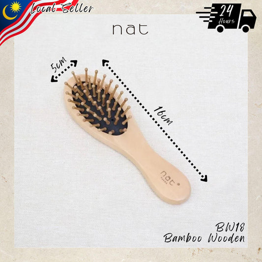 NAT Natural Portable Wood High Quality Wooden Comb Paddle Brush Hair Accessories - BW18