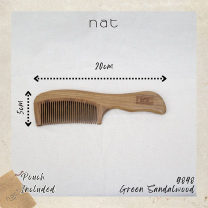 NAT Assorted Natural Green Sandalwood Anti-Static Non-Toxic Non-Coloring Combs