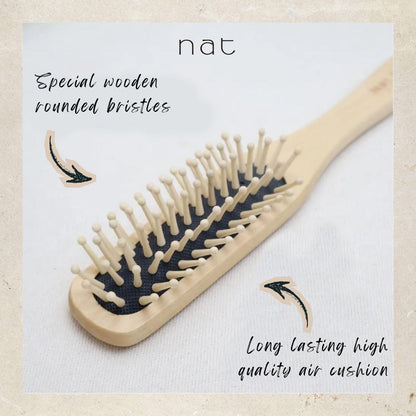 NAT Natural Bamboo Wood High Quality Wooden Comb Paddle Brush Hair Accessories - BW1