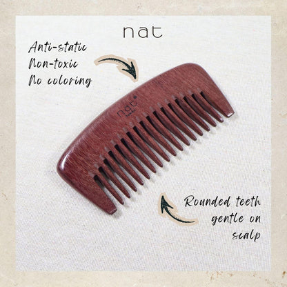 NAT Natural Purpleheart Wood Relax Scalp Massage Comb - 9972