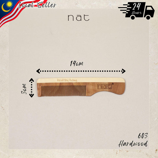 NAT Natural Gentle High Quality Light & Portable Anti-Static Wooden Comb - 603