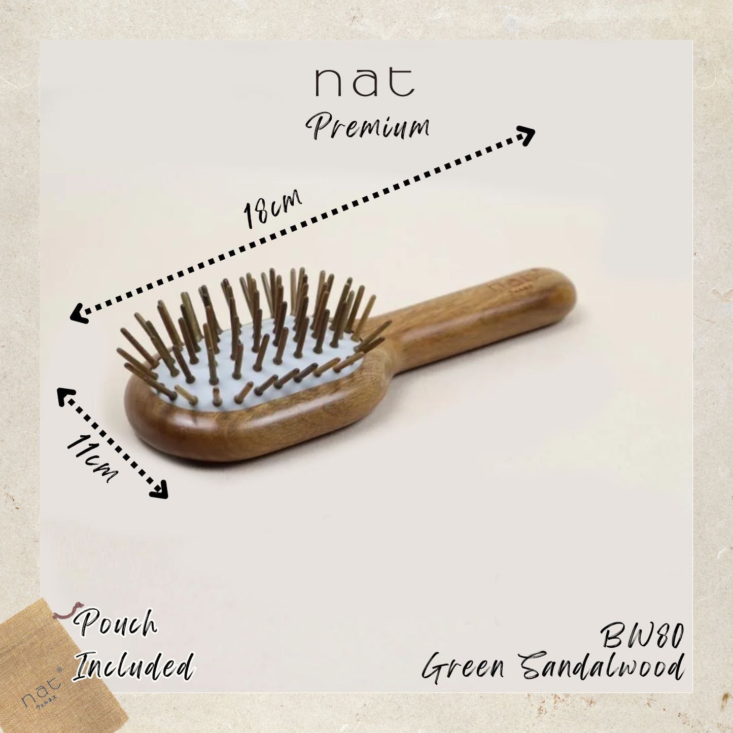 NAT Assorted Natural Green Sandalwood Anti-Static Non-Toxic Non-Coloring Combs