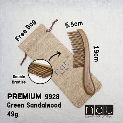 NAT PREMIUM Assorted Natural Wood Anti-Static Non-Toxic Non-Coloring Combs
