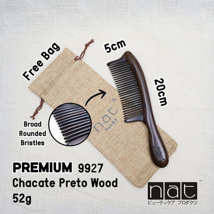 NAT PREMIUM Assorted Natural Wood Anti-Static Non-Toxic Non-Coloring Combs
