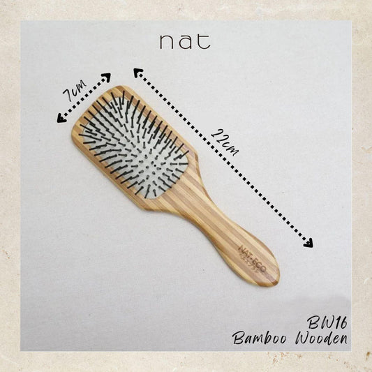 NAT Natural Bamboo Wood High Quality Wooden Comb Paddle Brush Hair Accessories - BW16