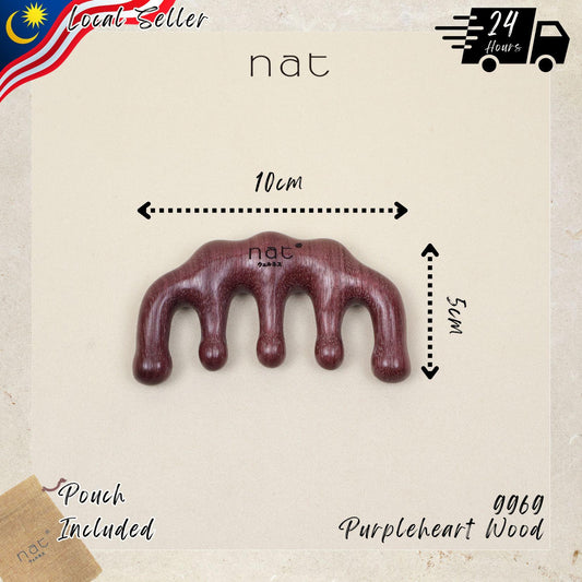 NAT Natural Purpleheart Wood Wooden RootCare Massage Anti-Static Gua Sha  - 9969