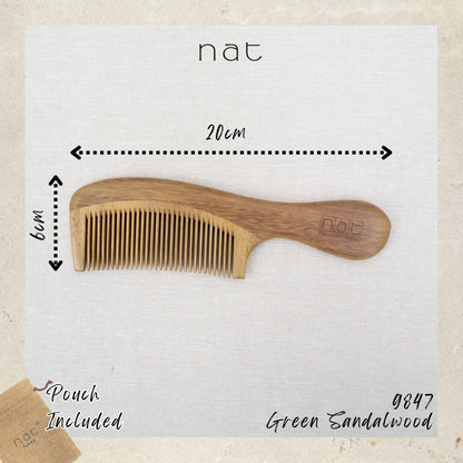 NAT Assorted Natural Green Sandalwood Anti-Static Non-Toxic Non-Coloring Combs